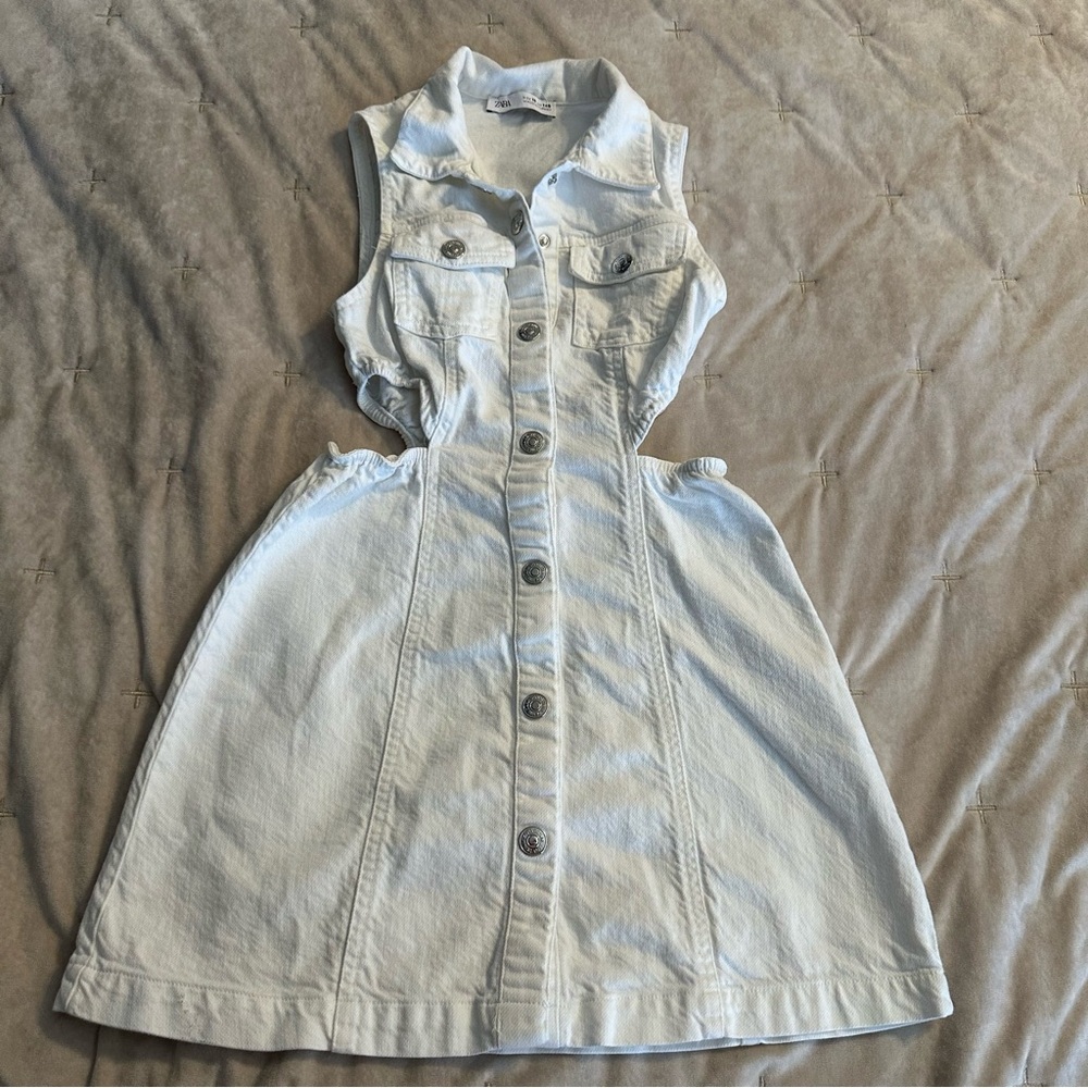 Zara white Denim Kids Dress